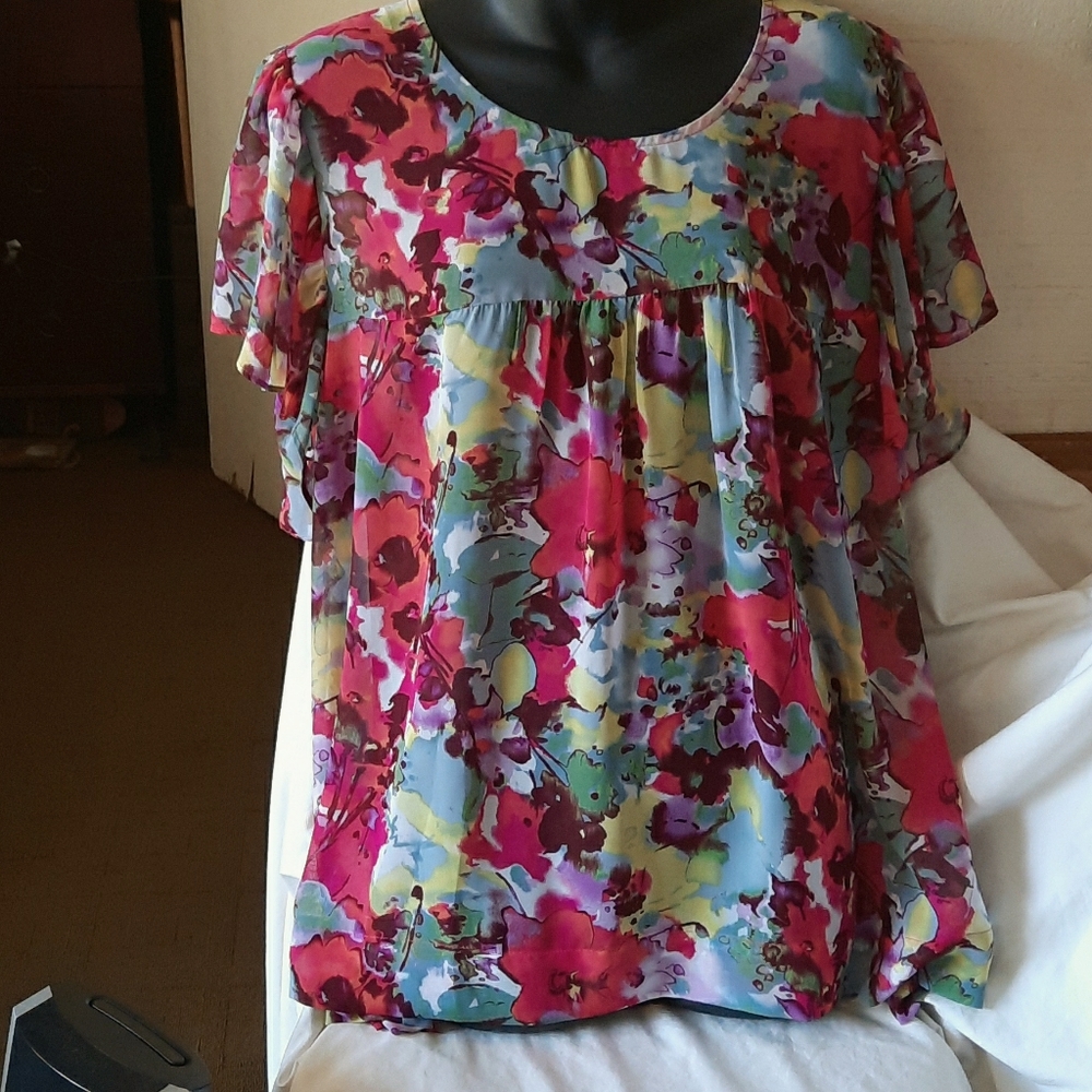 Sheer floral a.n.a.woman  top